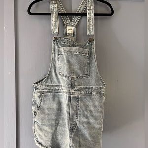 Aerie denim shortalls size medium